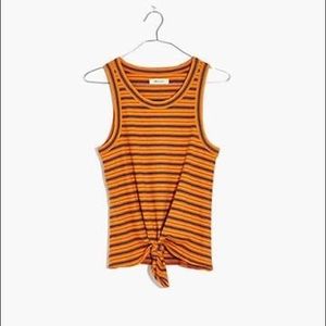 Madewell Audio Knot-front Striped Tank